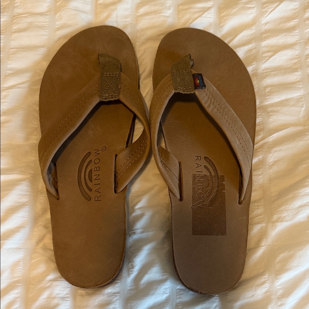 Rainbow Tan Leather Sandals